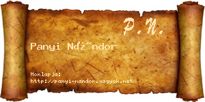 Panyi Nándor névjegykártya