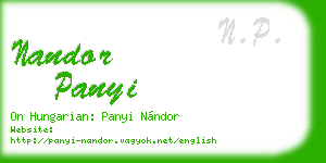 nandor panyi business card
